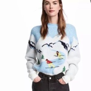 H&M Intarsia Jacquard Knit Pullover Sweater M